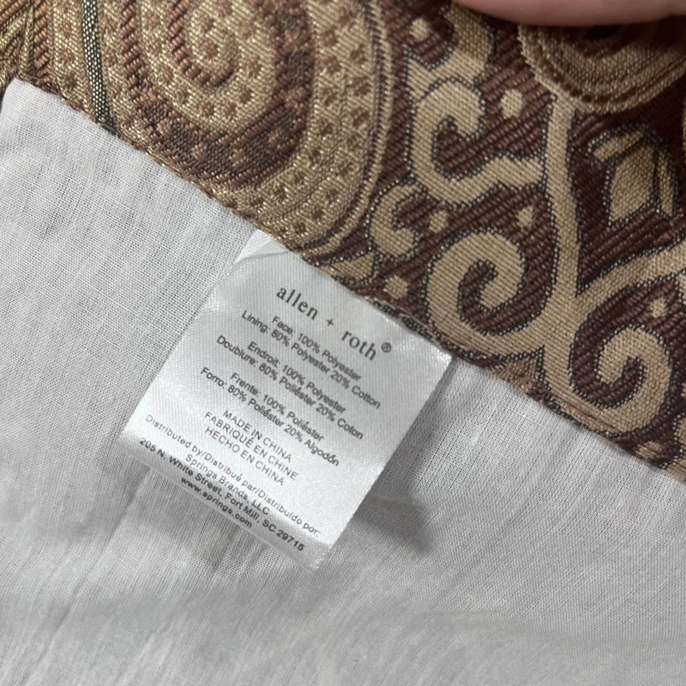 Allen + Roth Paisley Jacquard Curtain Panels Set of 2 Brown Tan 50x82